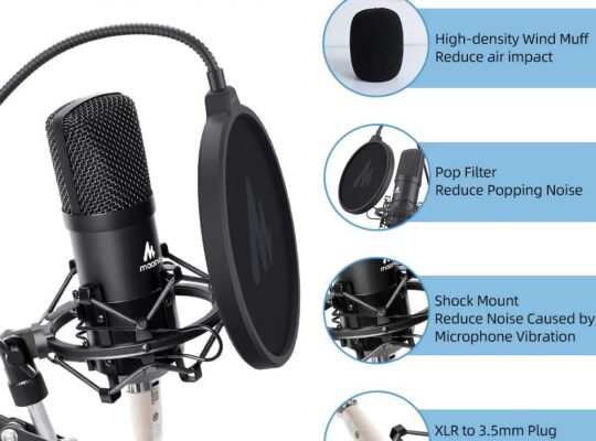 Maono AU-A03 Condenser Microphone Kit Podcast Mic with Boom