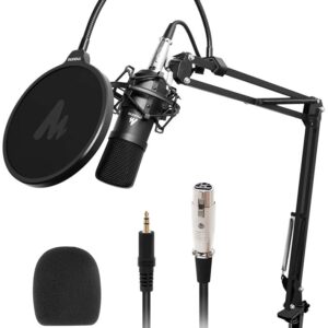 Maono AU-A03 Condenser Microphone Kit Podcast Mic with Boom